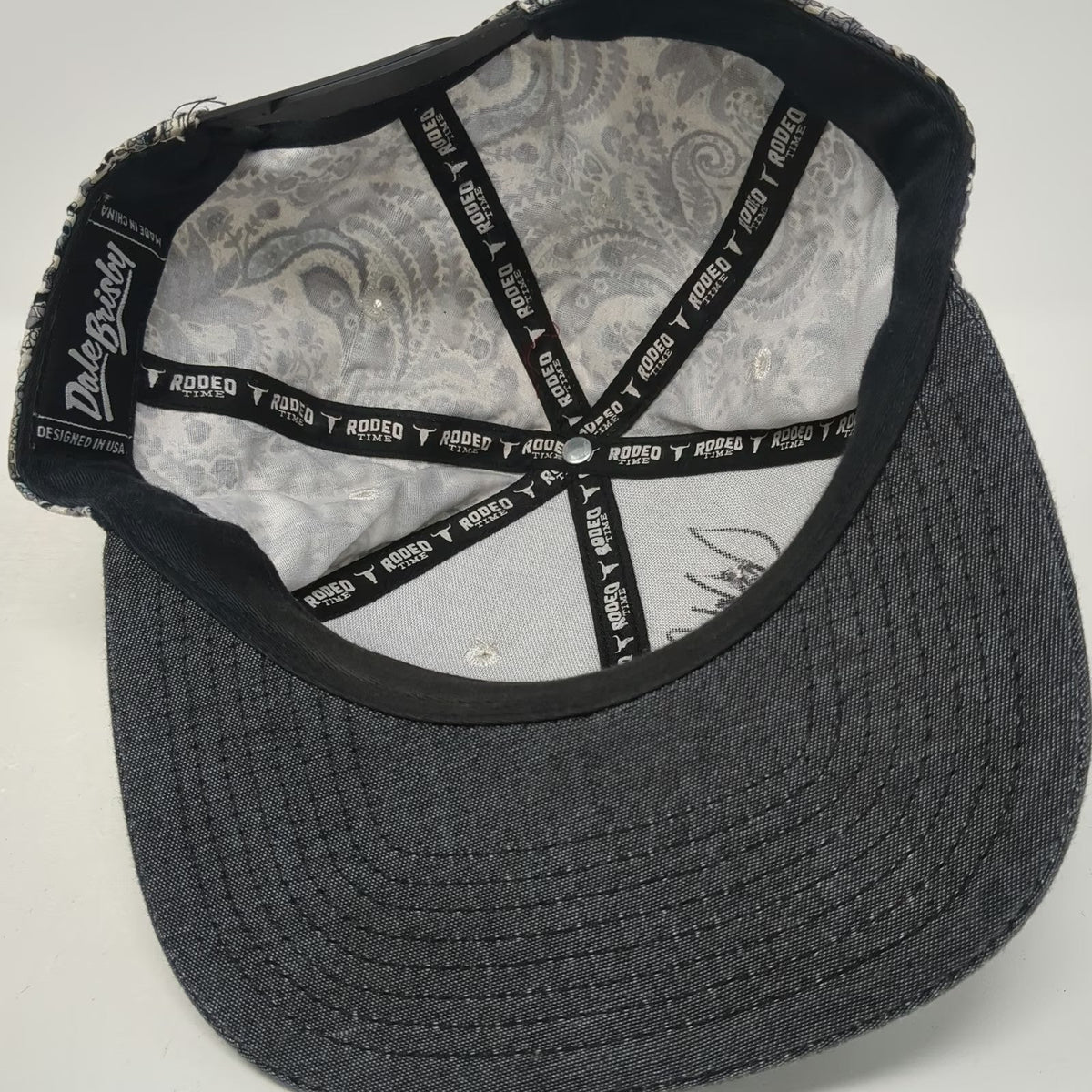Dale Brisby Snapback Black One Size Ridin Bulls Punchin Fools Paisley Rodeo Hat