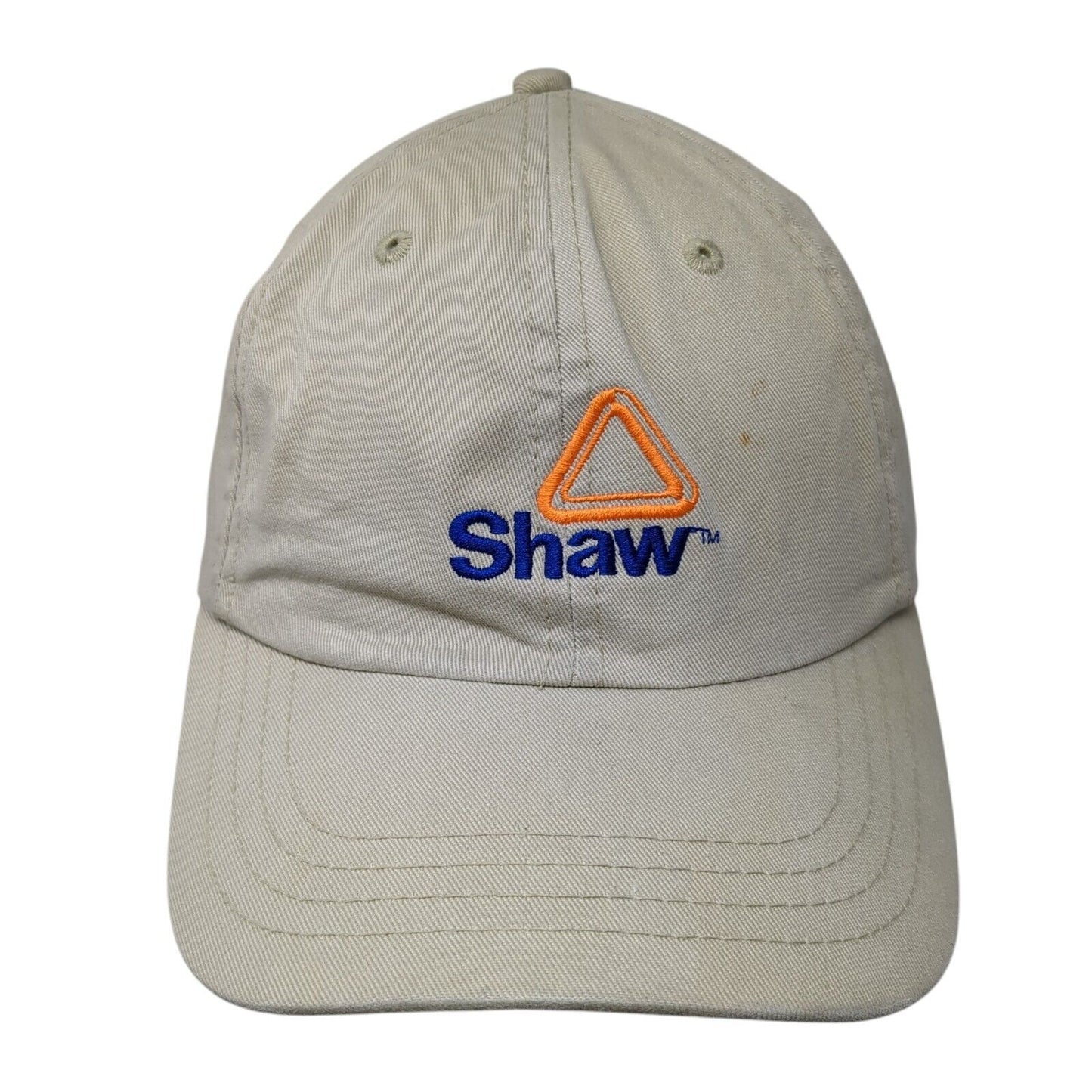 Shaw Slideback Hat Tan OSFA Adjustable Embroidered Vented Holes 6 Panel Cotton