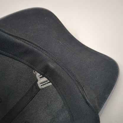 adidas Baseball Cap Black One Size 3-Stripes Strapback Cotton Logo Hat Gray Trim