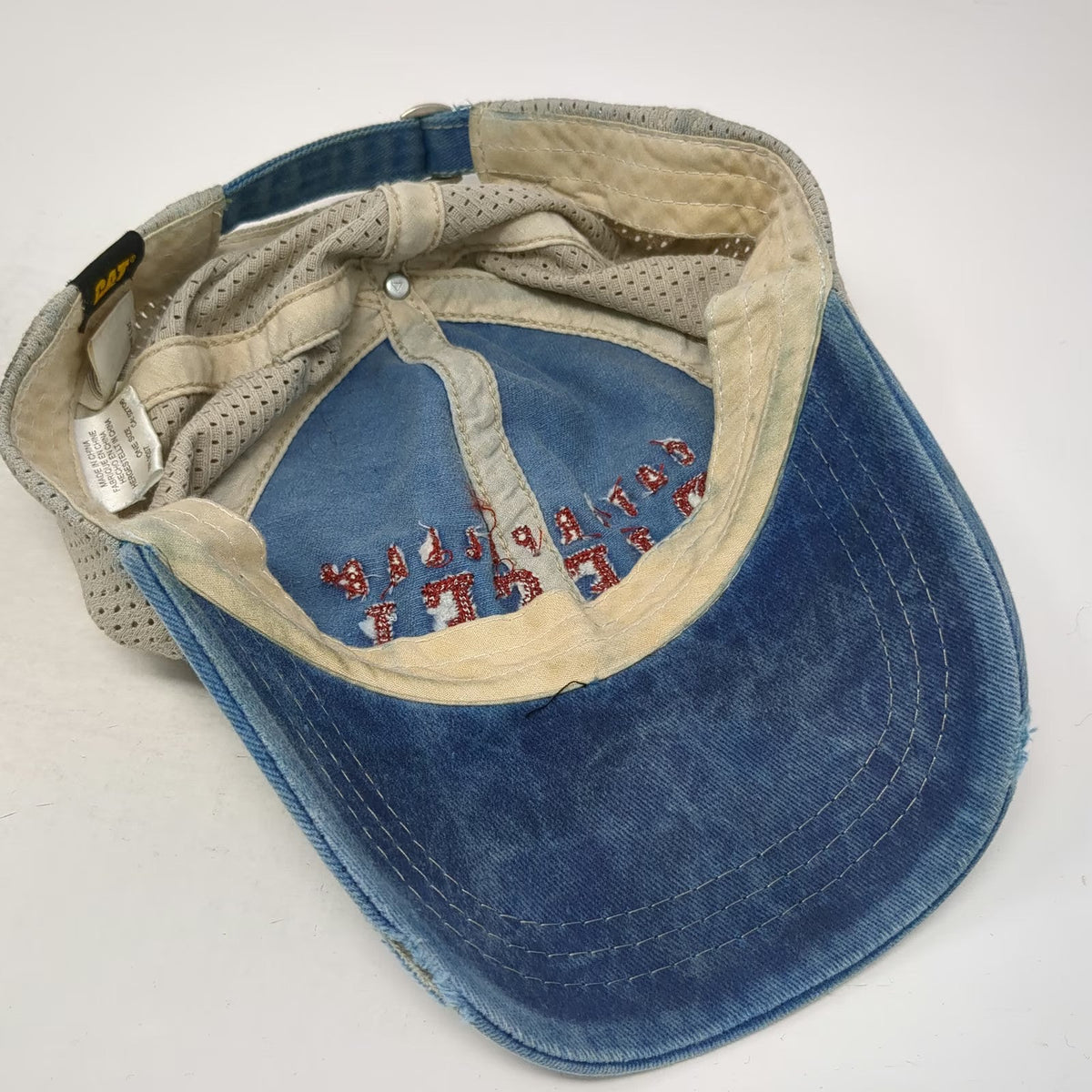 CAT Caterpillar Diesel Baseball Cap Blue One Size Mesh Back Slideback Hat