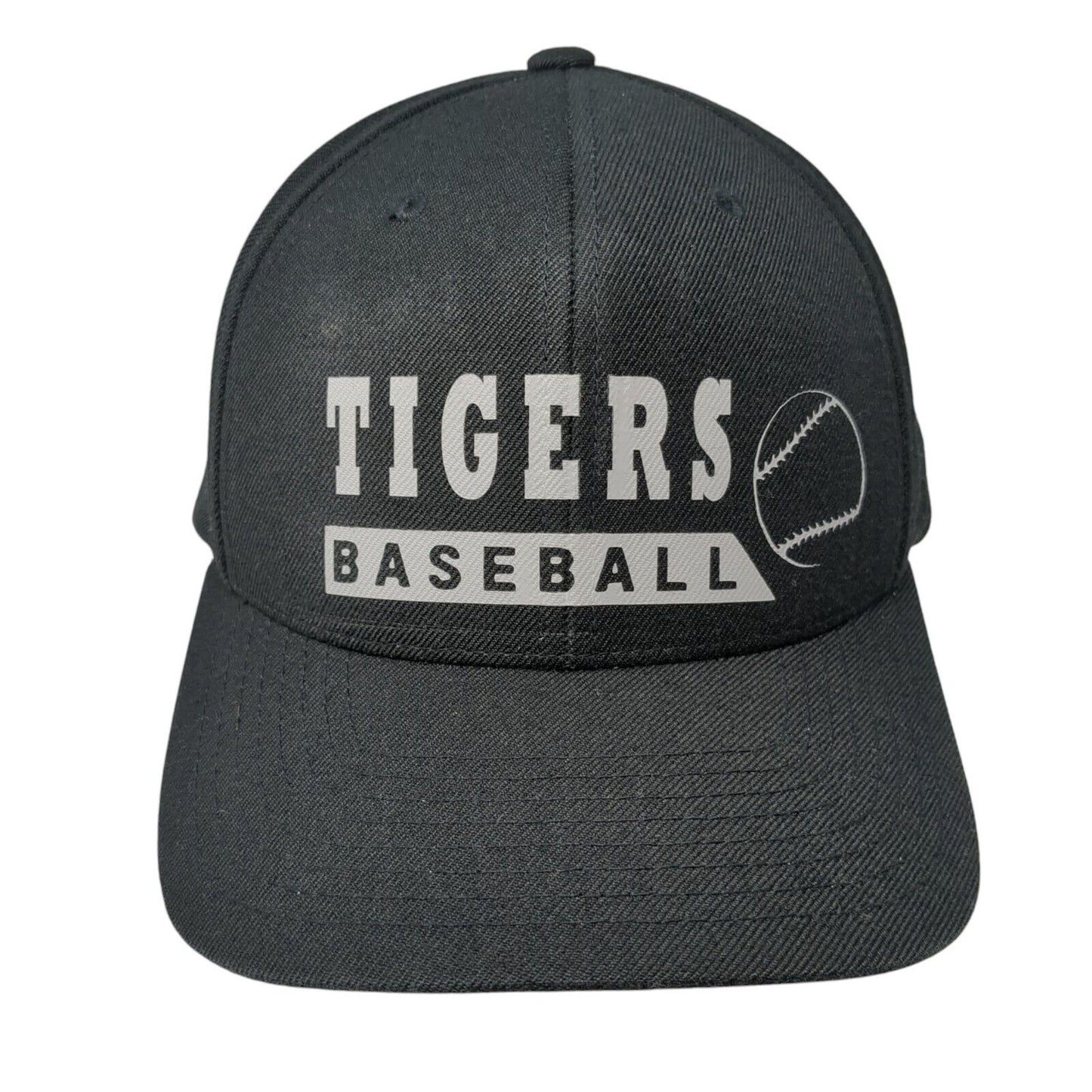 Tigers Baseball Strapback Hat Black One Size Pacific Headwear 6 Panel