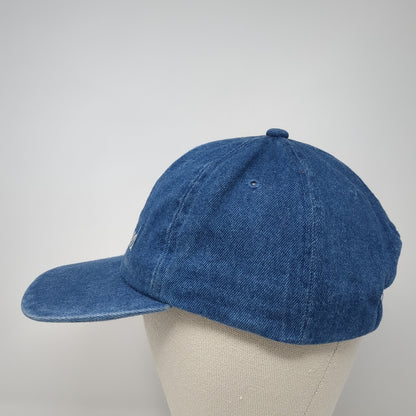 Just Married Slideback Hat Blue One Size Adjustable Embroidered Denim