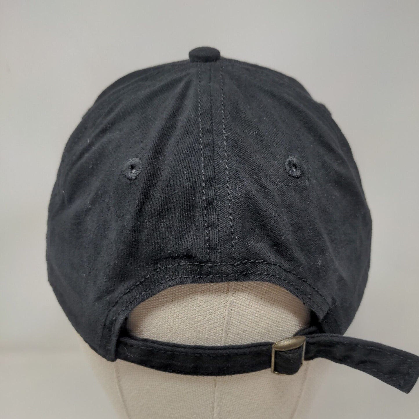 Unbranded Slideback Hat Black Soot OSFM Adjustable Solid 6 Panel Blank