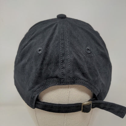 Unbranded Slideback Hat Black Soot OSFM Adjustable Solid 6 Panel Blank