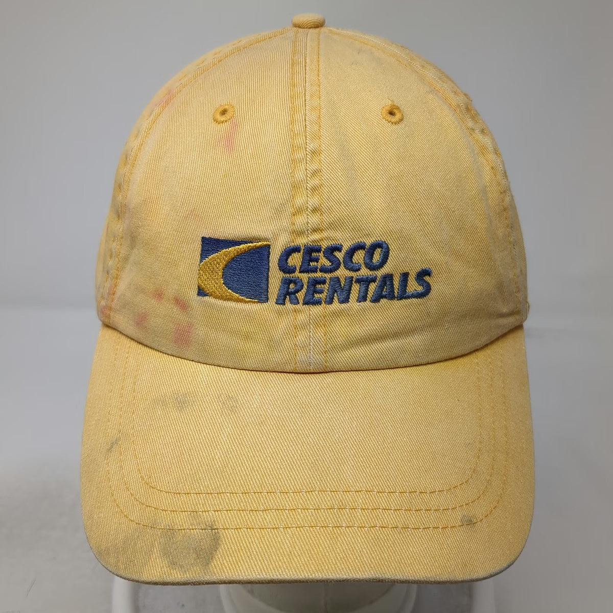 Fahrenheit Baseball Cap Yellow One Size Cesco Rentals Leather Slideback Hat