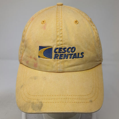 Fahrenheit Baseball Cap Yellow One Size Cesco Rentals Leather Slideback Hat