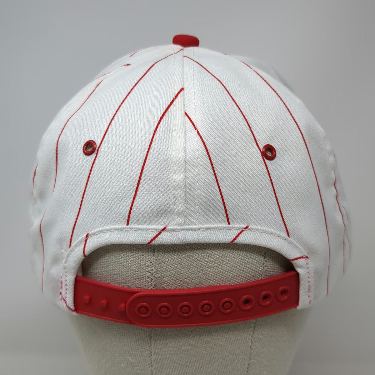K-Products 5 Panel White Red Blue OS Pinstripe FSC Patch Snapback Flat Brim Hat