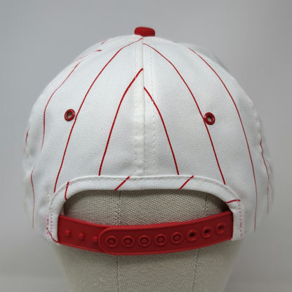 K-Products 5 Panel White Red Blue OS Pinstripe FSC Patch Snapback Flat Brim Hat