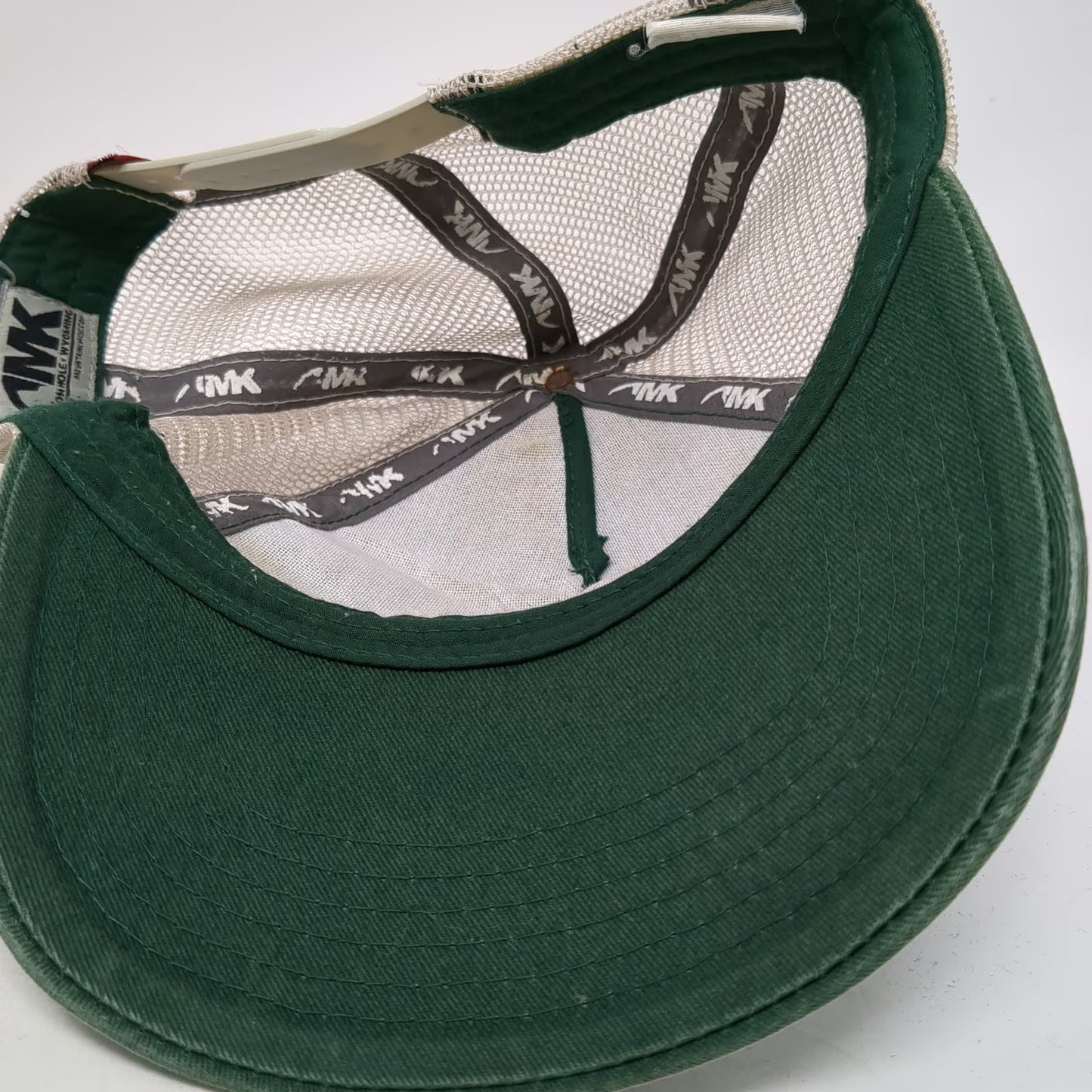 Mountain Khakis Trucker Hat Green One Size Bison Patch Mesh Snapback Wyoming
