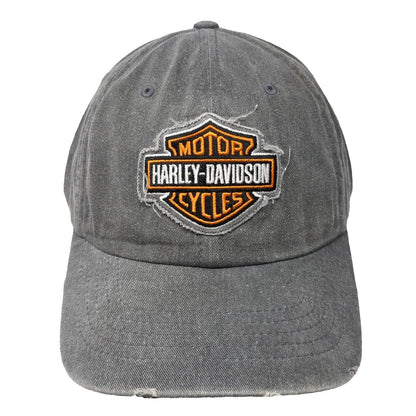 Harley-Davidson Gray Baseball Cap One Size Shield Patch Slideback Adjustable Hat