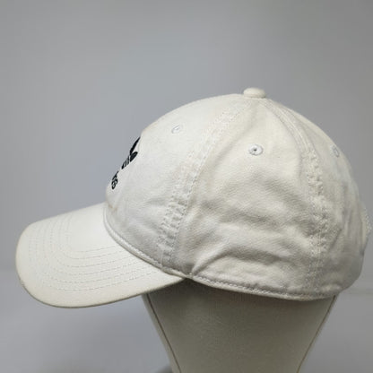 Adidas Trefoil Logo Baseball Cap White One Size Slideback Cotton Pinstripe Hat