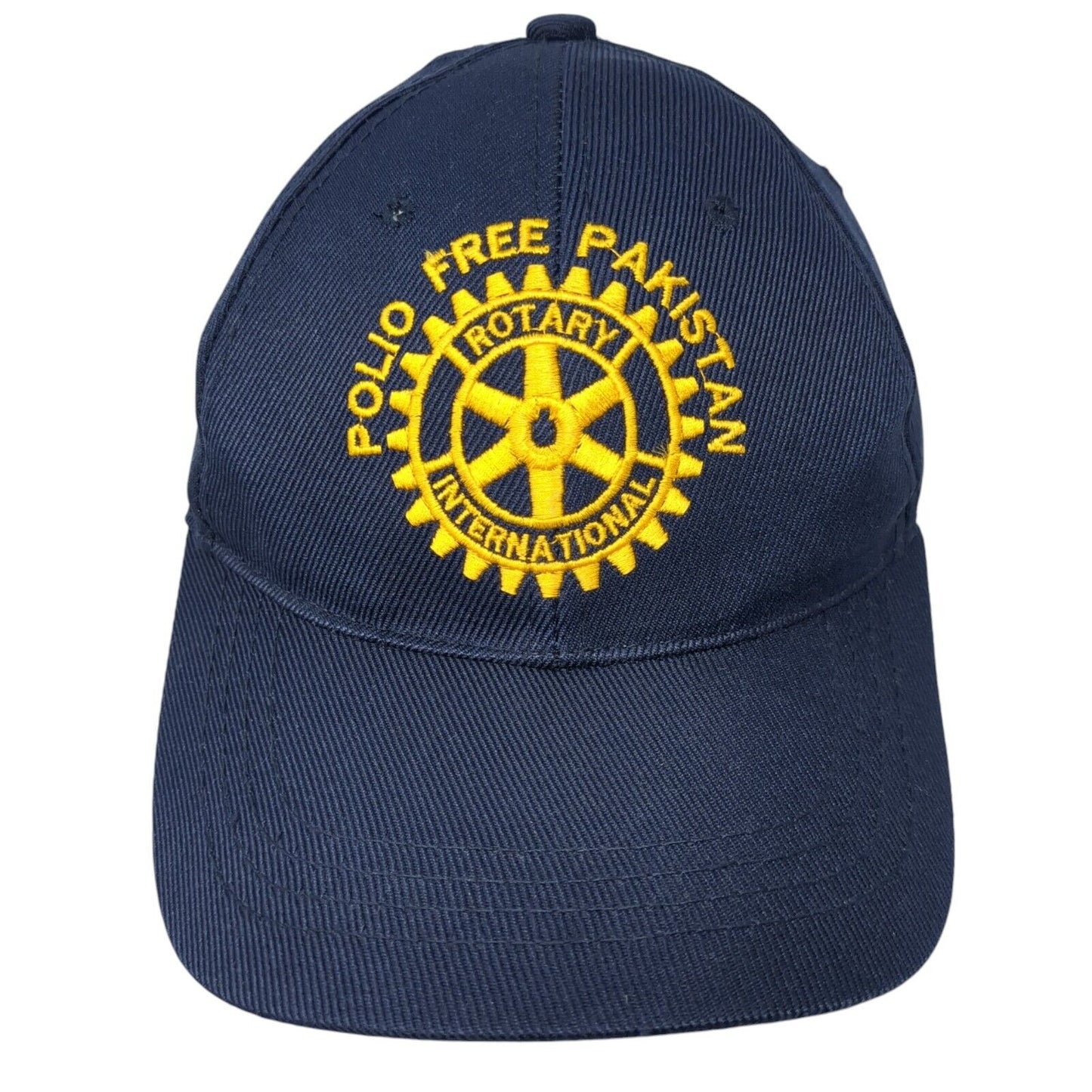 Polio Free Pakistan Rotary International Strapback Hat Blue One Size Adjustable