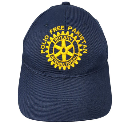 Polio Free Pakistan Rotary International Strapback Hat Blue One Size Adjustable