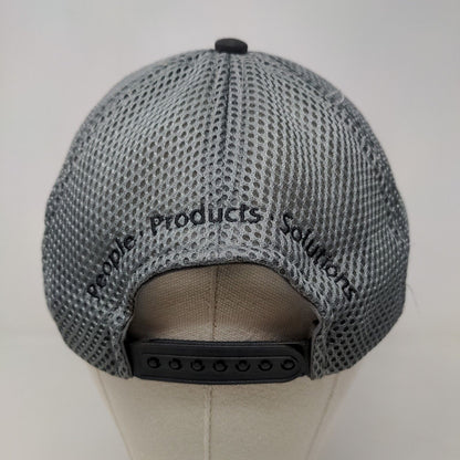 Charles D. Jones Co Men's Snapback Mesh Back Hat Black Gray Embroidered Logo