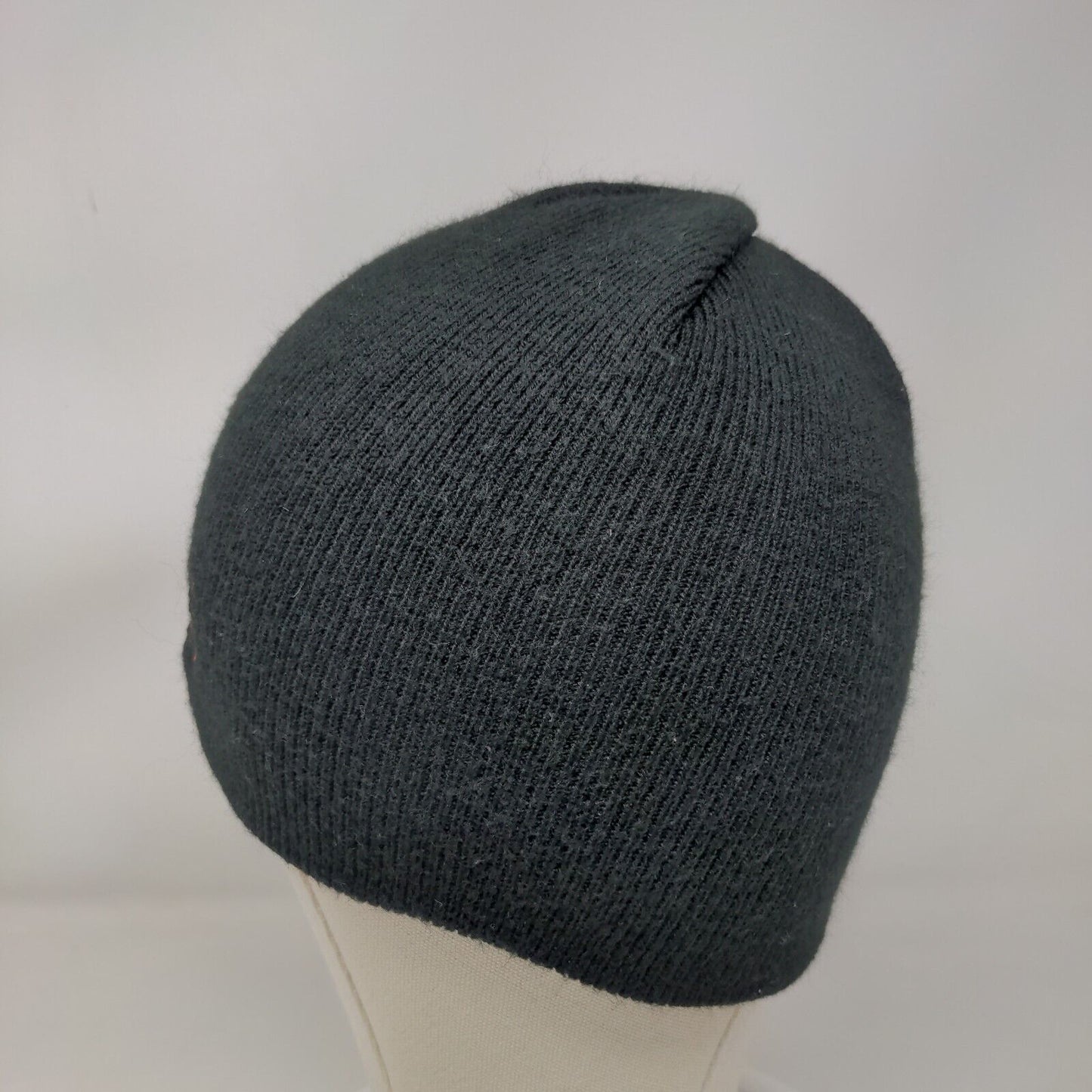 Zahrah Beanie Cap Black One Size Knitted Stretch Embroidered Acrylic