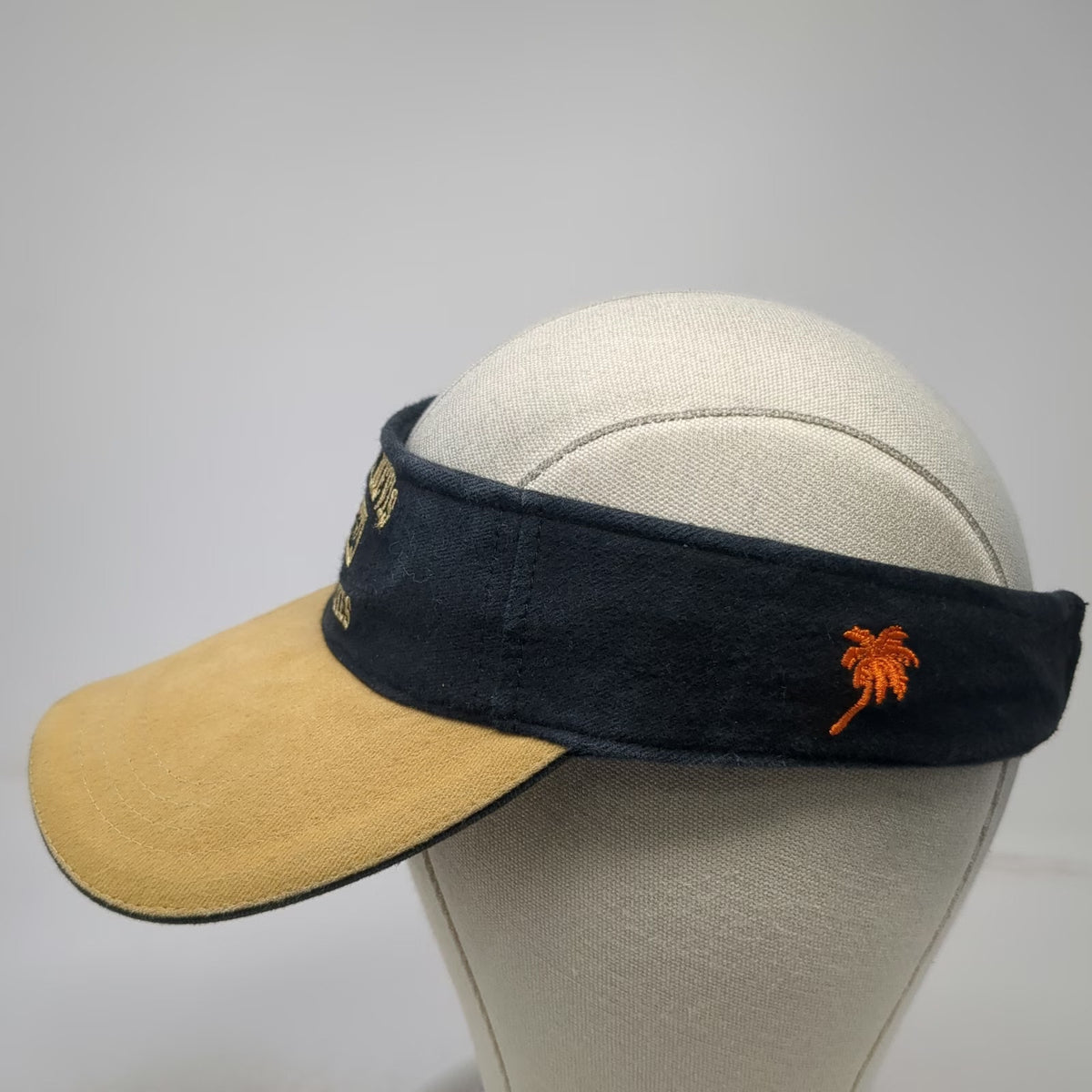 Rima Visor Hat Black Brown One Size West Indies St. Kitts Nevis Est 1624 Palm