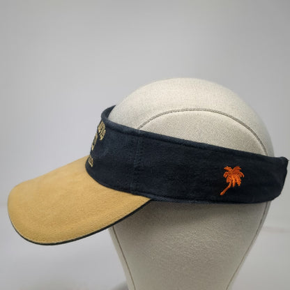 Rima Visor Hat Black Brown One Size West Indies St. Kitts Nevis Est 1624 Palm