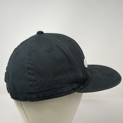 Champion Snapback Black One Size Embroidered Script Logo Flat Brim Cotton Hat