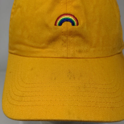 Rainbow Slideback Hat Yellow OSFA Adjustable Embroidered Newhattan Cotton