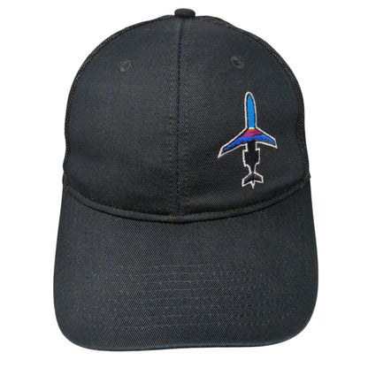 Port Authority Snapback Mesh Back Trucker Hat Black One Size Embroidered