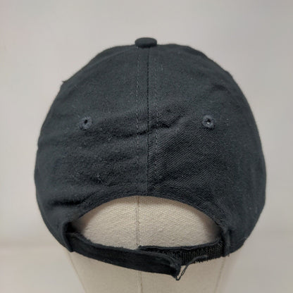 Gnarly Head Strapback Hat Black OSFM Adjustable Embroidered Vented Holes 6 Panel