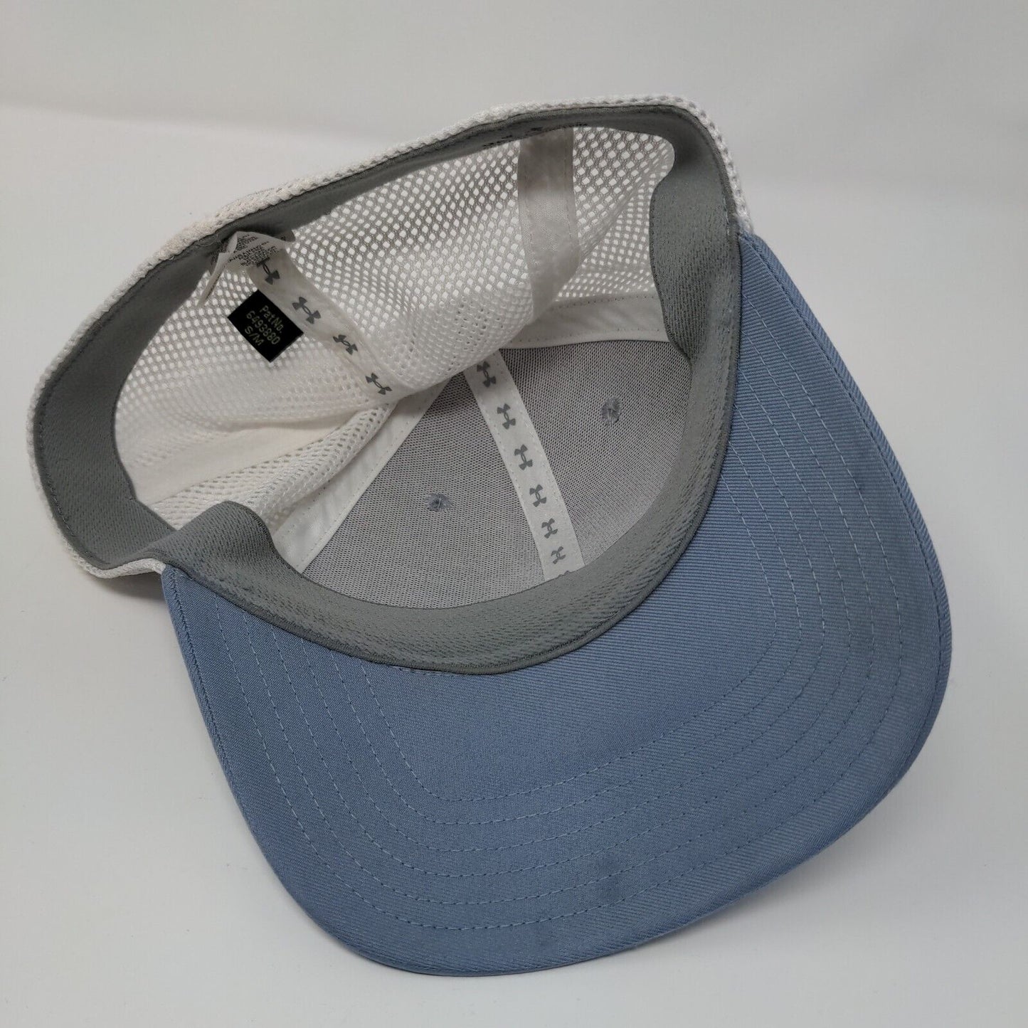 Under Armour Fish Fitted Trucker Hat Blue S/M Pro Fit Mesh Back Polyester