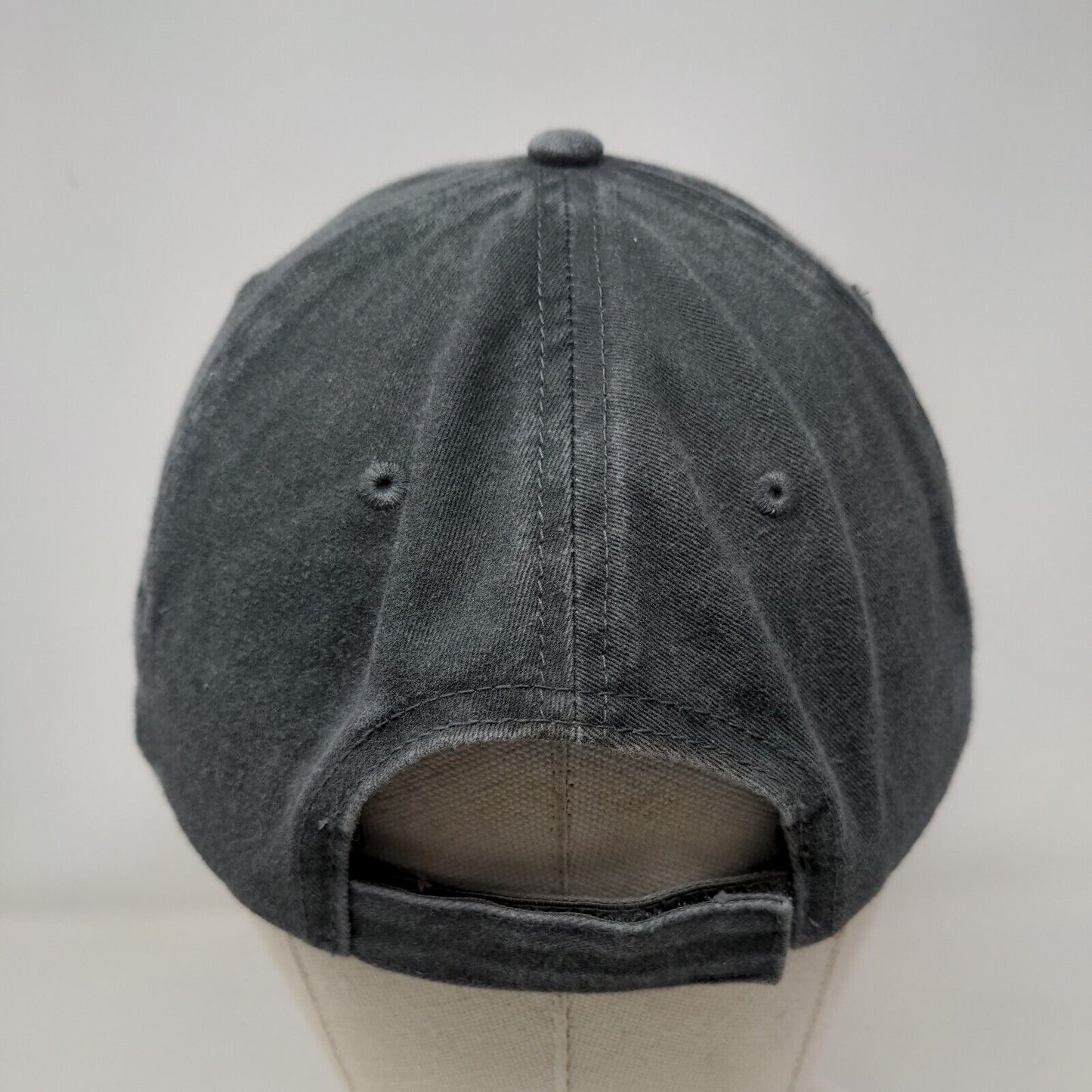 Wander Strapback Hat Gray One Size Adjustable Vented Holes 6 Panel Anvil Cotton