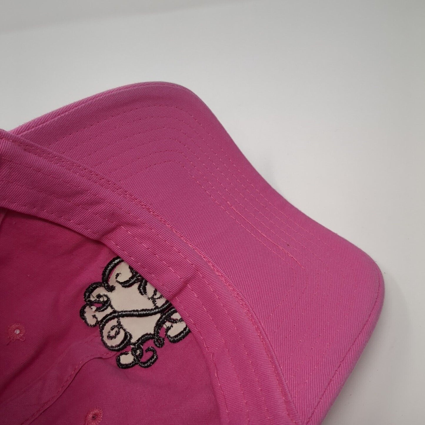 Monogram Slideback Hat Pink One Size Adjustable Embroidered 6 Panel