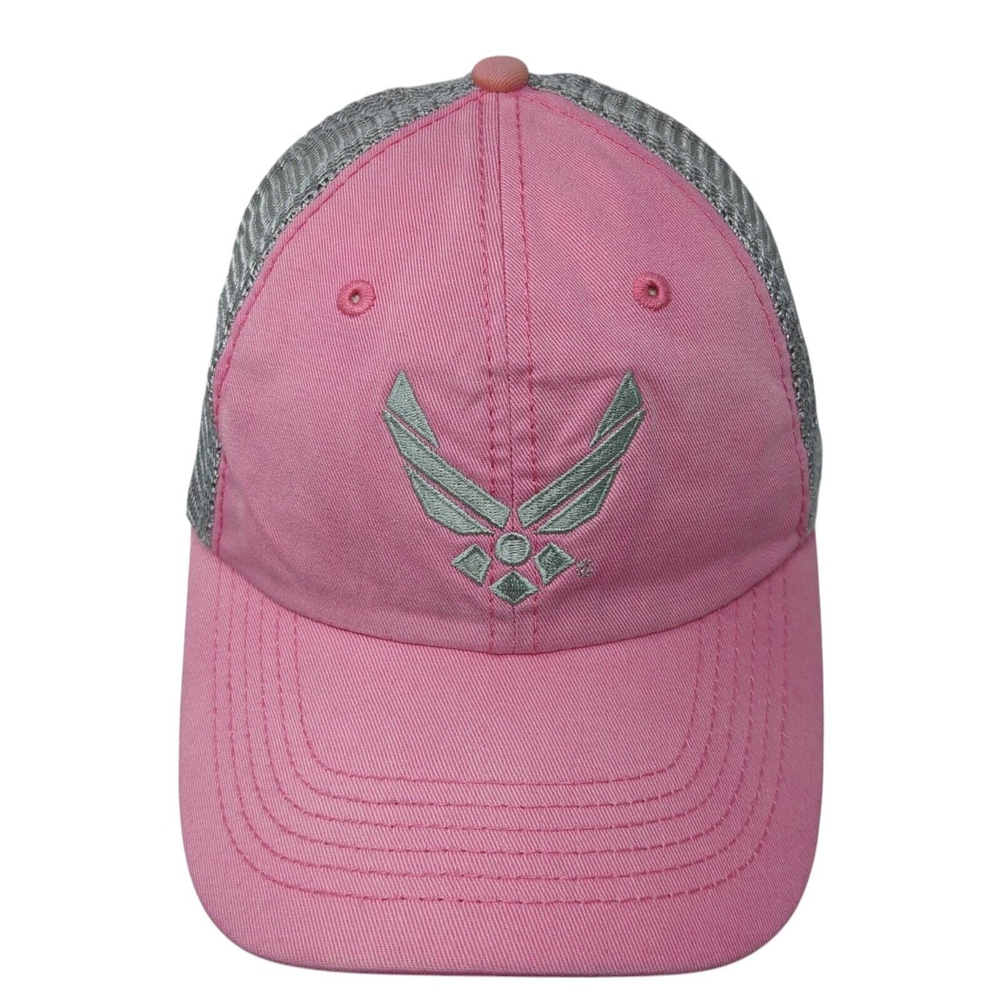 US Air Force Snapback Trucker Hat Pink One Size Mesh Back Embroidered