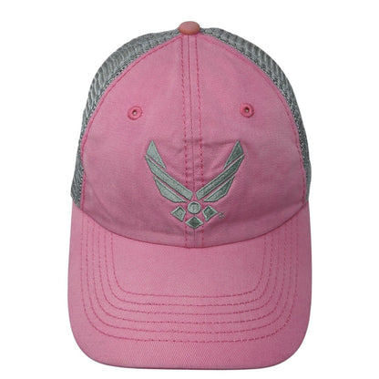 US Air Force Snapback Trucker Hat Pink One Size Mesh Back Embroidered