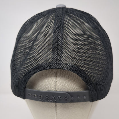 Merrick Snapback Trucker Hat Gray OS Adjustable Mesh Back Pacific Headwear