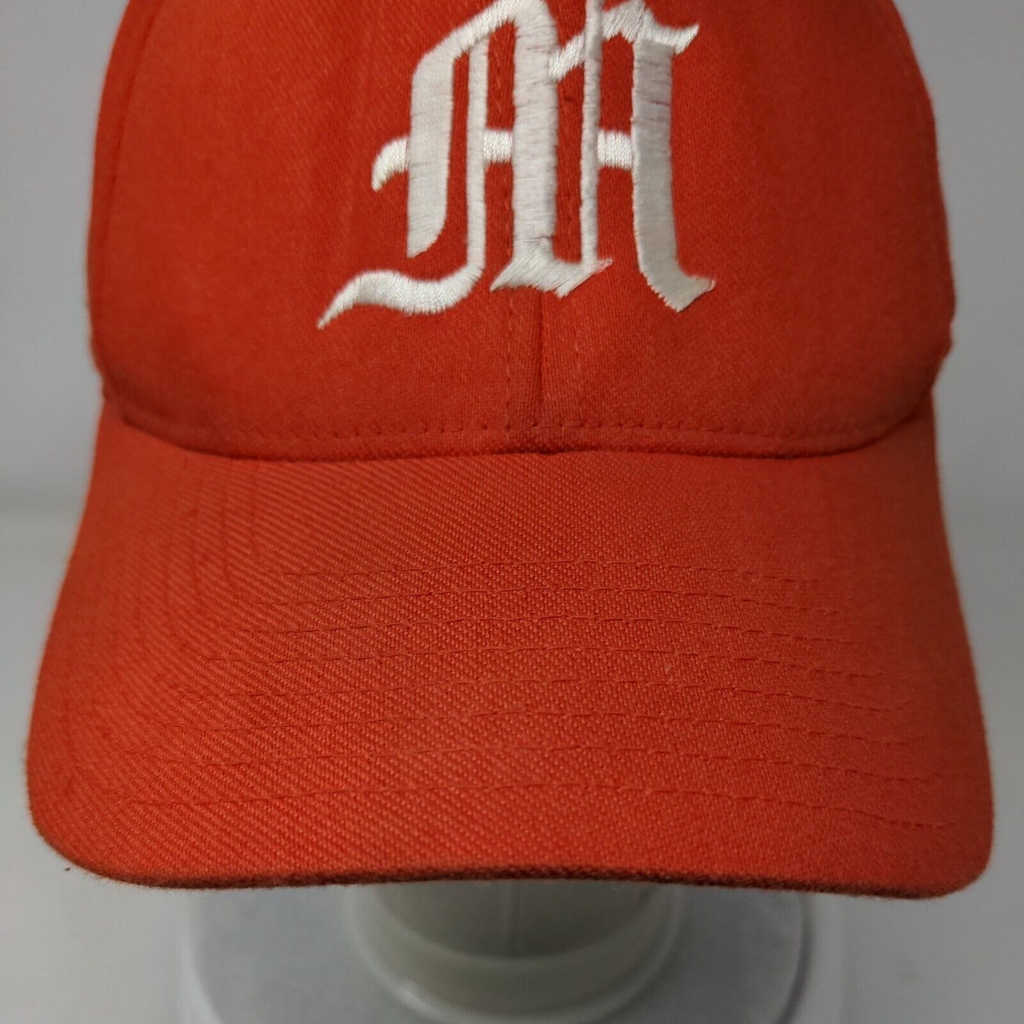 Richardson Fitted Hat Orange M/L Embroidered Vented Holes Pro 185 Flexfit