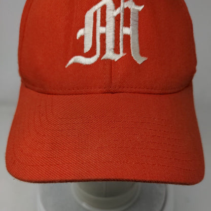 Richardson Fitted Hat Orange M/L Embroidered Vented Holes Pro 185 Flexfit
