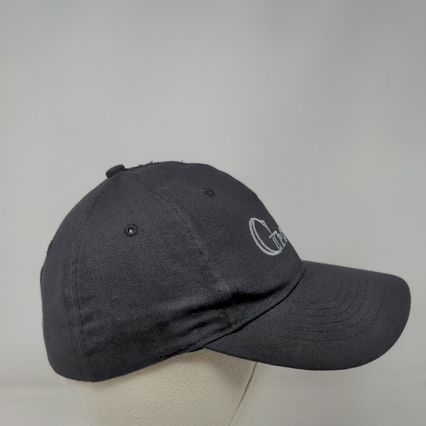 Groom Stretch Strapback Hat Black One Size Adjustable Embroidered Vented Holes