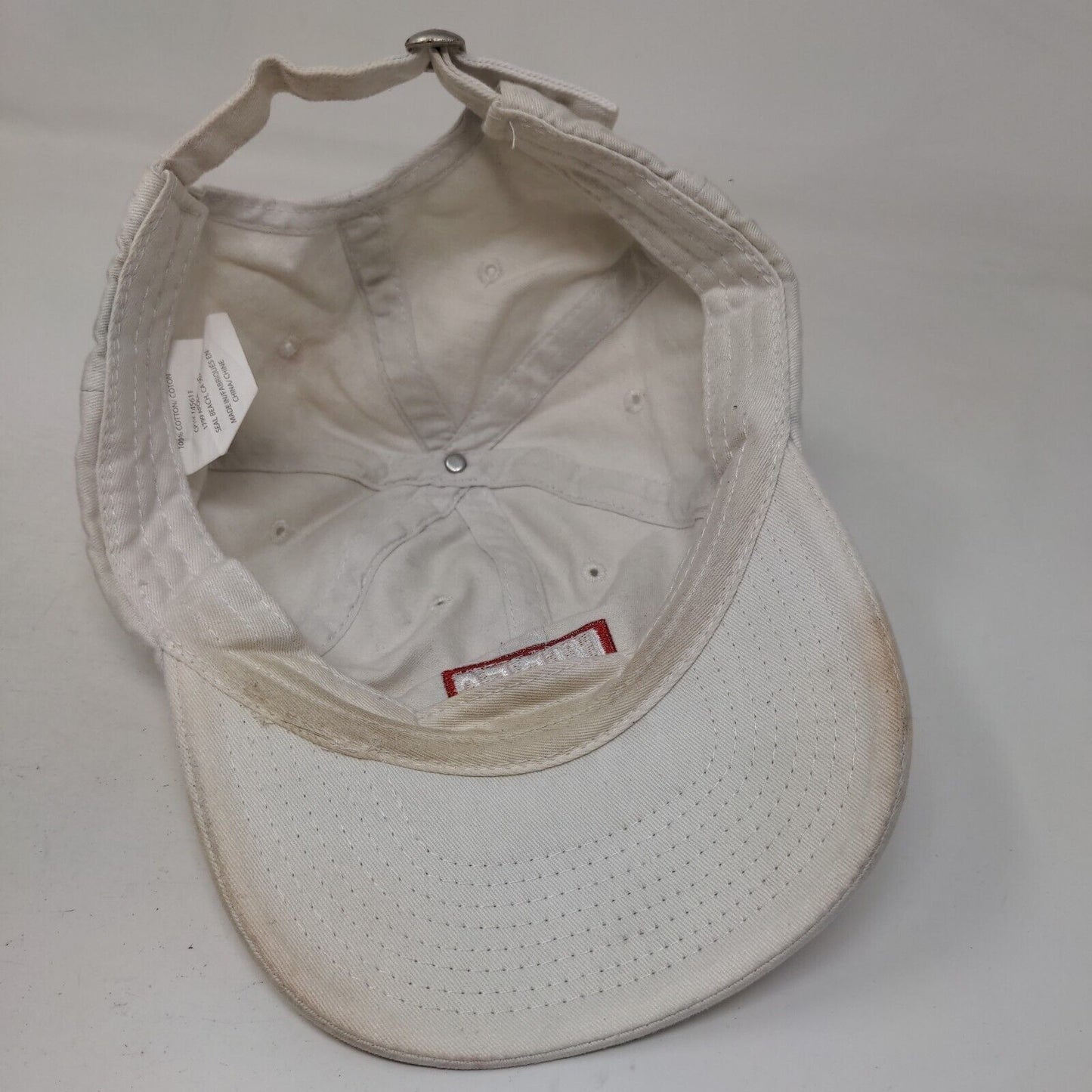VIBES Slideback Hat Cream One Size Adjustable Embroidered 6 Panel Cotton