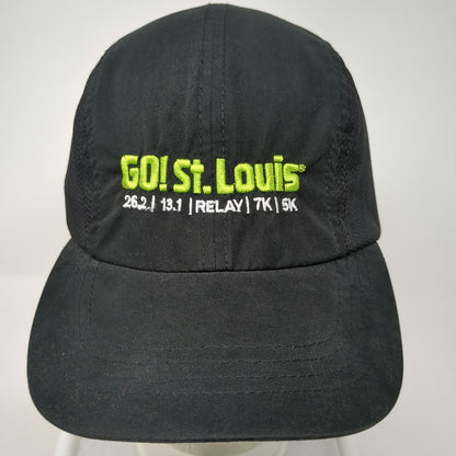 B.A. Sports Baseball Cap Black One Size GO! St. Louis Marathon Run Mesh Sides