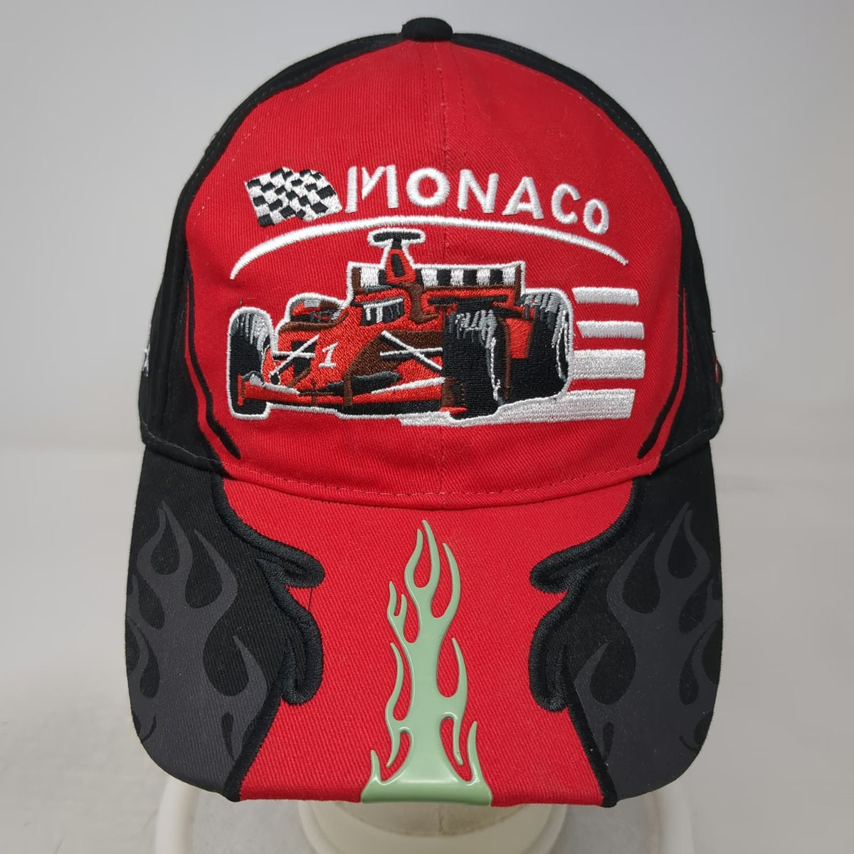 My Cap & Co Monaco Racing Baseball Cap Red Black White Grand Prix Slideback Hat