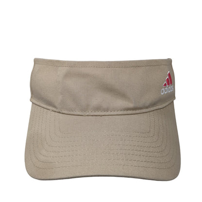 Adidas Sun Visor Hat Brown One Size Adjustable Strap Lightweight Embroidered