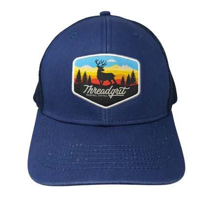 Threadgrit Snapback Mesh Back Trucker Hat Blue One Size Adjustable