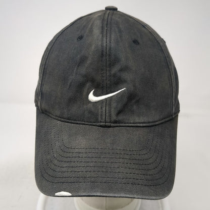 Nike Baseball Cap Black White One Size Swoosh Cotton Slideback Embroidered Hat
