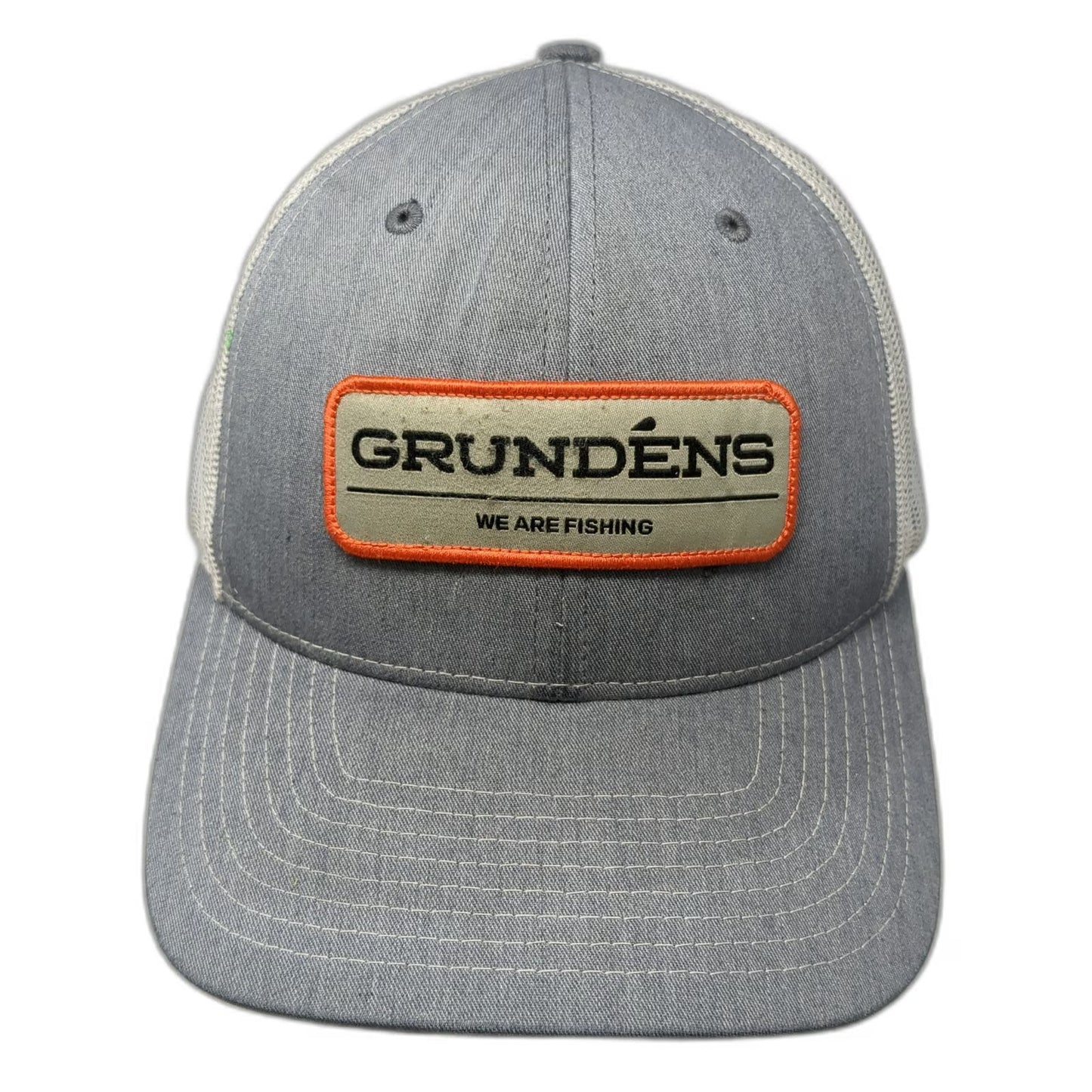 Grundéns Trucker Hat Gray White One Size Mesh Snapback We Are Fishing Patch