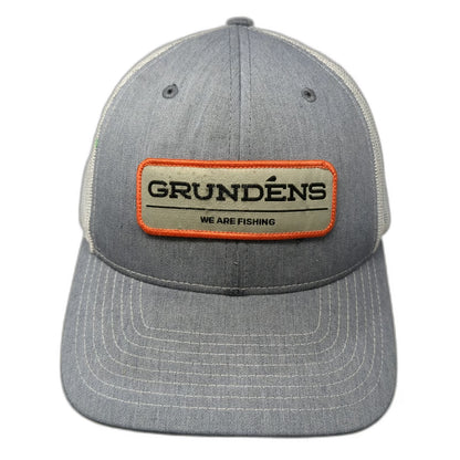 Grundéns Trucker Hat Gray White One Size Mesh Snapback We Are Fishing Patch