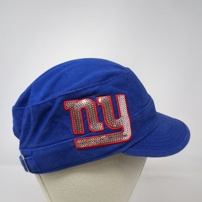 New York Giants NFL Team Apparel Army Cap Blue One Size Sequin Logo Cotton Hat