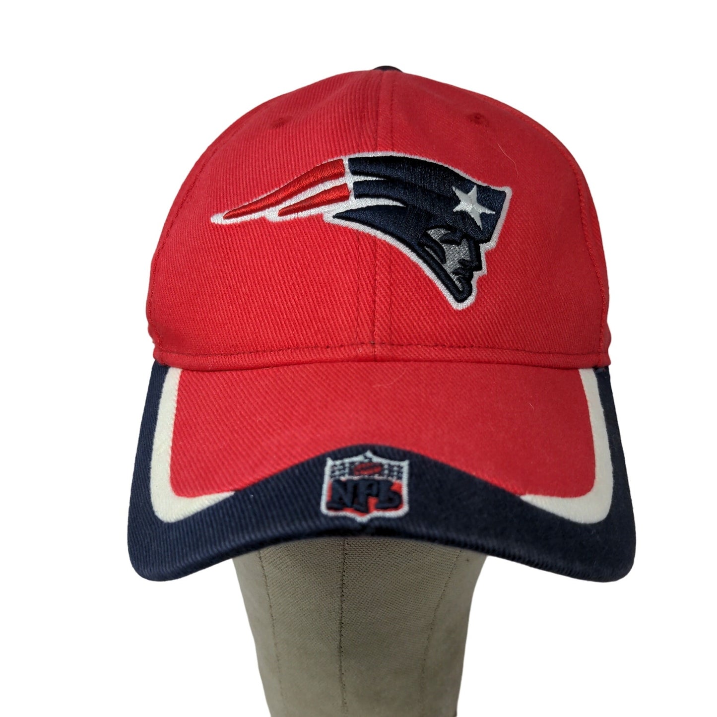 Reebok NFL Football New England Patriots Strapback Hat Red Embroidered Logo