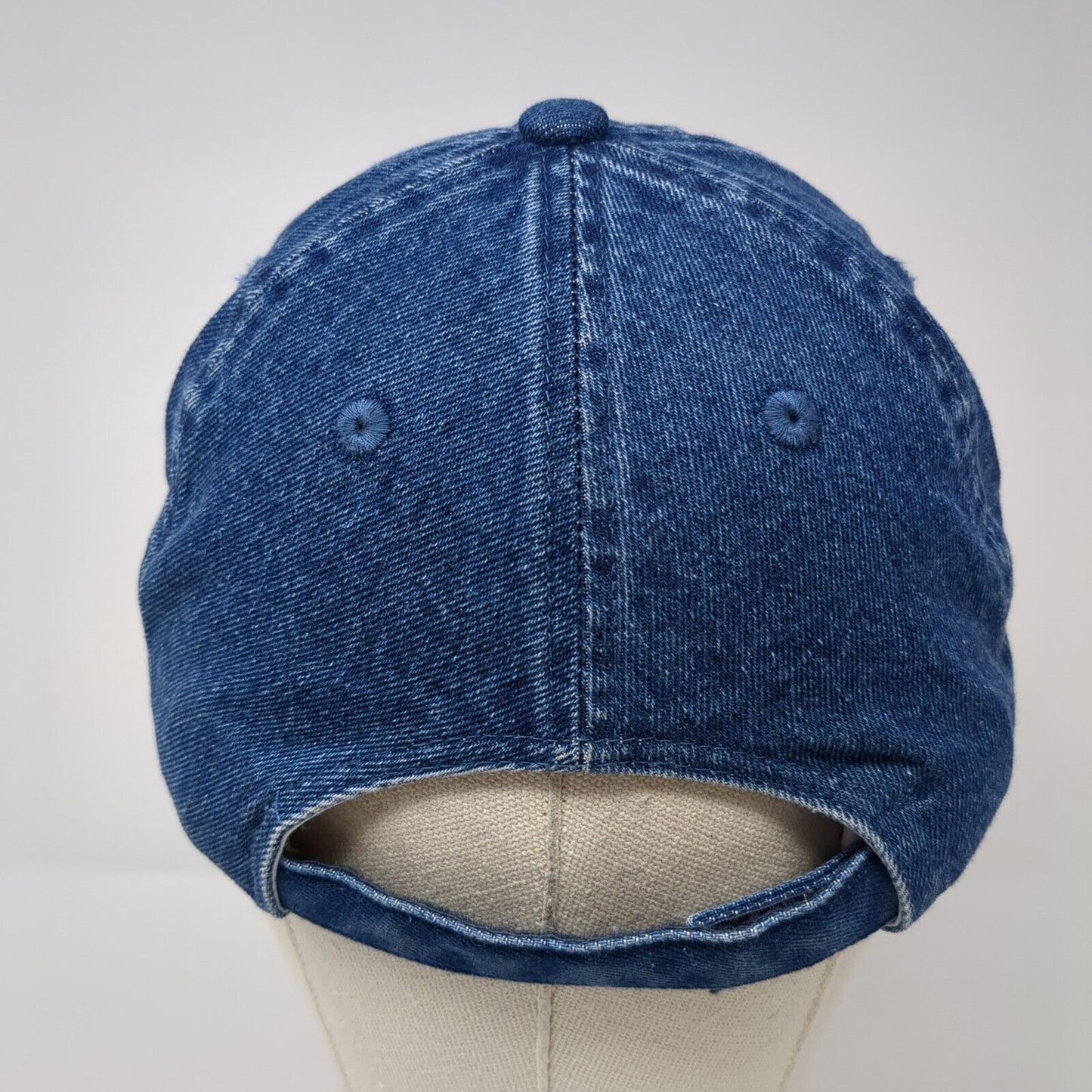 Vintage Simply Hot Strapback Hat Blue OSFA Rhinestone Jewel Cocktail Glass USA