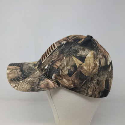 Rapdom Tactical Men's Strapback Hat Brown Camo Size OSFM Embroidered Flag Logo