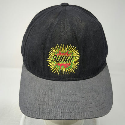 Capstone Snapback Black Gray Made in USA Surge Soda Logo Explosion Hat Vintage