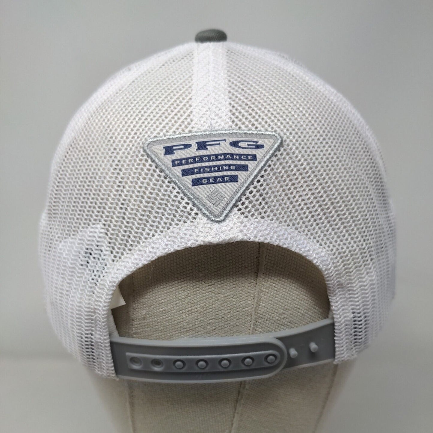 Columbia PFG Fish Flag Patch Snapback Mesh Back Trucker Hat Gray One Size