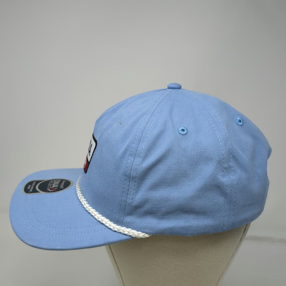 Imperial 5 Panel Blue One Size Hat AJGA Golf Est 1978 Rope Leather Strap Cotton