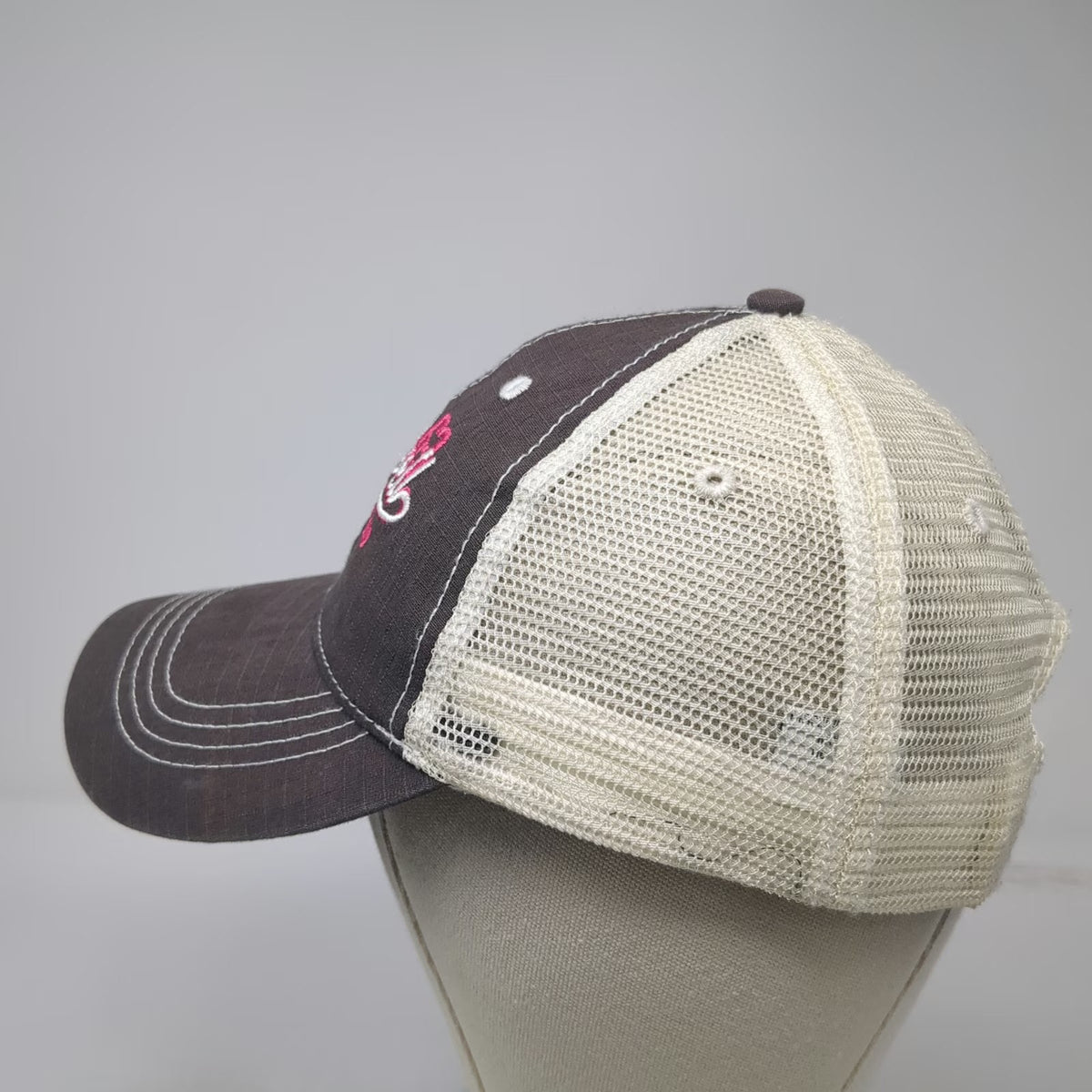 Mountain Trucker Hat Gray Pink White One Size Lake Powell Glen Canyon Snapback